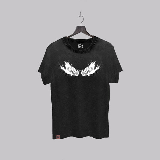 Polera Broken Wings Negra Mujer