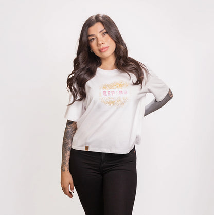 Polera Animal Print Negra Mujer