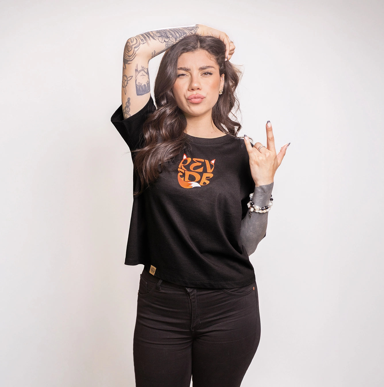 Polera Foxy Negra Mujer