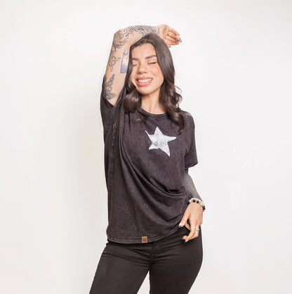 Polera Star Is Born Negra Mujer